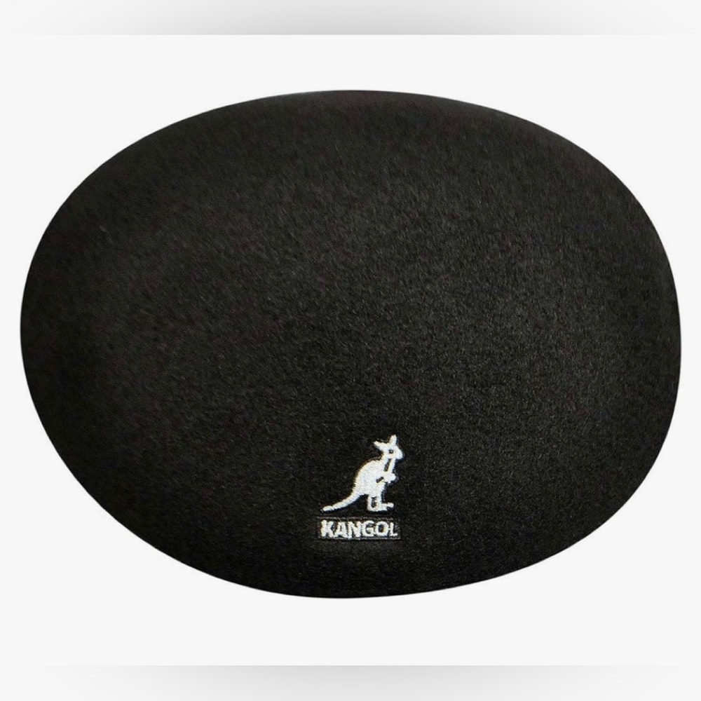 Kangol Black Wool Flat Cap Ivy Hat